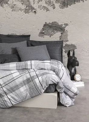 Produktbild von L'Essentiel Linge de Maison, Will - Anthracite, Ranforce Doppel-Bettbezug-Set, Anthrazit, 100 % BAUMWOLLE RANFORCE, 200 x 220 cm