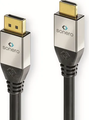 Produktbild von SONERO DisplayPort-Kabel Premium, 1,5 m, DP-Stecker/HDMI-Stecker, 4K, schwarz