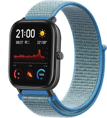 Produktbild von Strap-it Xiaomi Amazfit GTS Nylonarmband (Blau)
