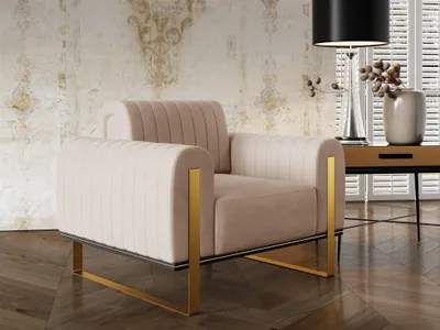 Produktbild von Sessel Designersessel VALERIE in Stoff Elisa Velvet Beige