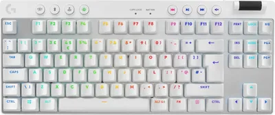 Produktbild von Logitech G PRO X TKL, Kabellos, RF Wireless + Bluetooth, Mechanischer Switch, QWERTY, RGB-LED, Weiß