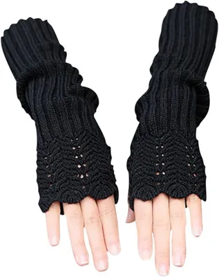 Produktbild von Damen Winter Warmer Strick Lange Handschuhe Fashion Armlinge