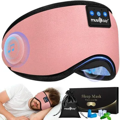 Produktbild von Kopfhörer-Schlafmaske Bluetooth, rosa, weich für Seitenschläfer