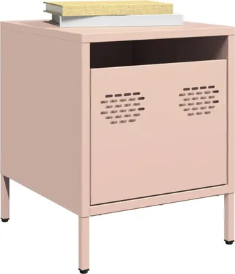 Productafbeelding van vidaXL Nachtkastjes, 2 stuks, roze, 35x39x43,5 cm, staal