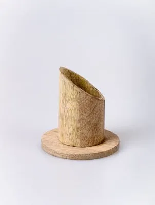 Produktbild von 40 mm Mega-Leuchter aus Holz Mangoholz Natur, Kerzenleuchter, Kerzenhalter aus Holz, für Taufkerzen