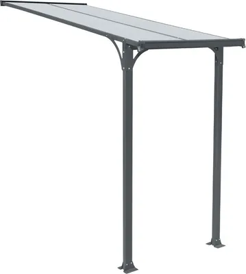 Zdjęcie produktu dla HOME DELUXE - Daszek do drzwi wejściowych CUBIS - Rozmiar: mały - 148 x 150 x 258 cm - antracyt, rama: aluminium, w tym panele z poliwęglanu I daszek do drzwi wejściowych szklany daszek pent roof