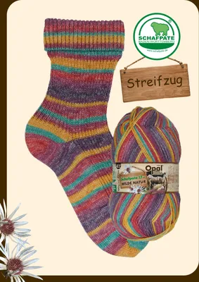 Produktbild von Opal SCHAFPATE 17 Wilde Natur 100 g 4-fach Pullover- und Sockenwolle 425 m Farbe 11590 - Streifzug