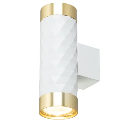 Obrázek produktu pro Nástěnné svítidlo MasterLED GU10 - Bílé se zlatou - Interiérové svítidlo Glamour Duo z hliníku - Moderní a elegantní