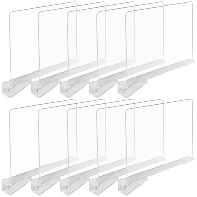 Produktbild von Set von 10 Transparenten Acryl Regaltrennwänden für Kleidung