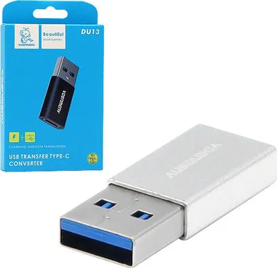 Zdjęcie produktu dla Adapter Otg Usb Denmen Srebrny Do Typ-C Du13