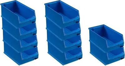 Produktbild von SparSet 10x Blaue Sichtlagerbox 4.0 | HxBxT 15x20x35cm | 7,2 Liter | Sichtlagerbehälter, Sichtlagerkasten, Sichtlagerkastensortiment, Sortierbehälter