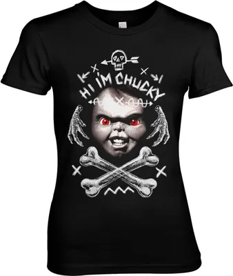 Produktbild von Hi I'm Chucky Girly Tee - Black - Large