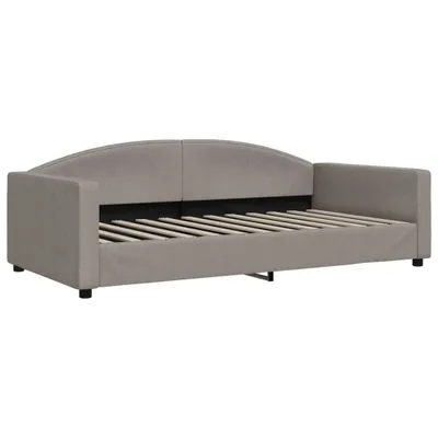 Image de vidaXL Lit de jour Taupe 100x200 cm Tissu