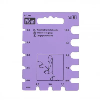 Produktbild von PRYM Nadelmaß für Häkelnadeln, Kunststoff, 13 Aussparungen 2 - 10 mm