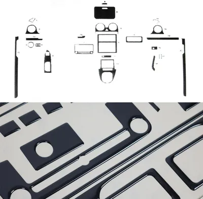 Image de Décoration intérieure Cockpit pour VW Caddy 2010-2015 Piano Noir Optique 23pcs