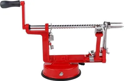 Productafbeelding van Famanu groente- en fruitmes: 3-in-1 - Handmatig bediend met dubbele messen