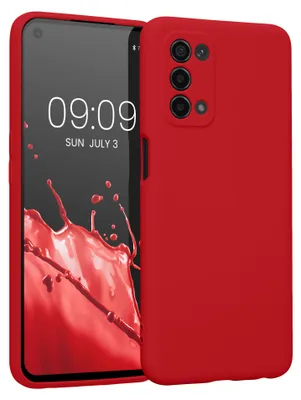 Produktbild von kwmobile Slim Case kompatibel mit Oppo A74 (5G) / A54 (5G) Hülle - Handyhülle aus Silikon in Sweet Cherry