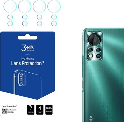 Produktbild von 3mk Hybridglas Lens Protection für Infinix Hot 11s NFC Kamera Objektiv Kameralinse 0,16mm 6H (4 Stück)