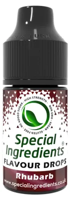 Image de Gouttes aromatisantes spéciales, rhubarbe, 30 ml. Arôme alimentaire concentré, idéal pour aromatiser les pâtisseries, les plats et les boissons