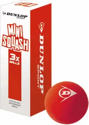 Zdjęcie produktu dla Piłki do squasha Dunlop Fun Mini 60 Mm czerwone 3 piłki czerwone 3 piłki
