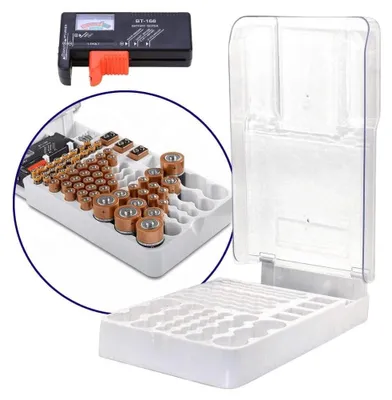 Produktbild von Lukana Batterie-Aufbewahrungsbox mit Batterietester für bis zu 93 Batterien