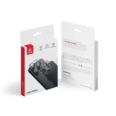 Immagine prodotto di Crong Lens Shield - Vetro per fotocamera e obiettivo per iPhone 15 Pro / iPhone 15 Pro Max