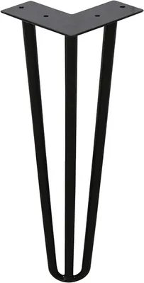 Obrázek produktu pro Jopassy 4 x nohy na vlásenky nábytkové nohy stolní běhoun černý Nohy na vlásenky 3 závěsy, pro jídelní stůl 20 cm