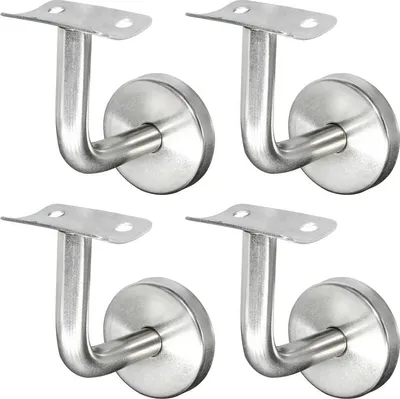 Produktbild von Edelstahl-Handlaufhalterung, 4 Stück, Wandmontage Für Treppengeländer, Korrosionsbeständig Mit Schraublöchern
