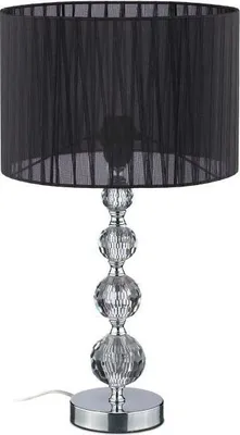 Produktbild von Kristall Tischleuchte mit schwarzem Schirm, 50 cm hoch, 30 cm Durchmesser, für indirektes Licht