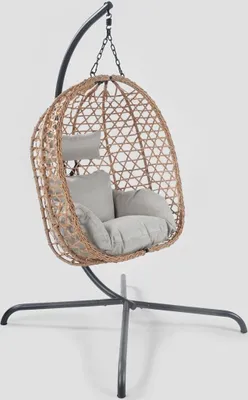 Zdjęcie produktu dla HOMLA Huśtawka NIDO Naturalna z beżową poduszką 104x106x184 cm