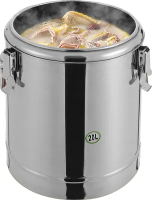Obrázek produktu pro Izolovaný kbelík, nerezová ocel 304, udržuje teplo, stříbrný