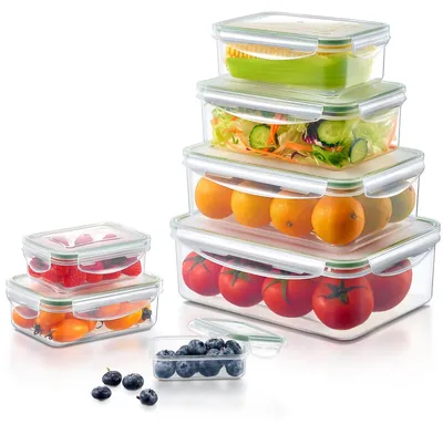 Produktbild von Yabano Frischhaltedosen Set mit Deckel 7 teilig Plastik BPA Frei Groß 3,8L