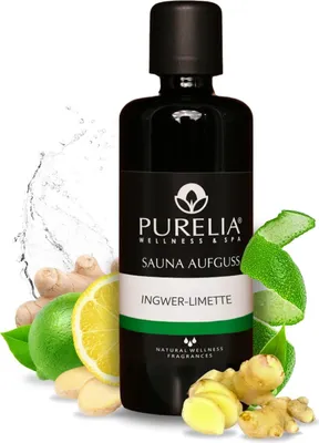 Produktbild von PURELIA Saunaaufguss Konzentrat Ingwer-Limette 100 ml natürlicher Sauna-aufguss