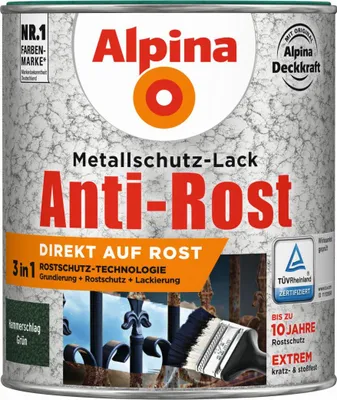 Produktbild von Alpina Metallschutz-Lack Hammerschlag 750 ml grün