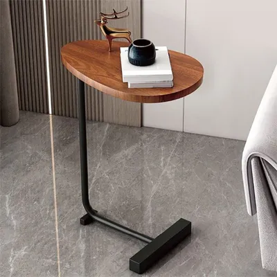 Produktbild von Beistelltische, Beistelltisch, C-Form, mobiler Kaffeetisch, Laptoptisch, Sofatisch, Computer-Beistelltisch, 36 ∗ 30 ∗ 62 cm, Nussbaum-Farbe, für Wohnz