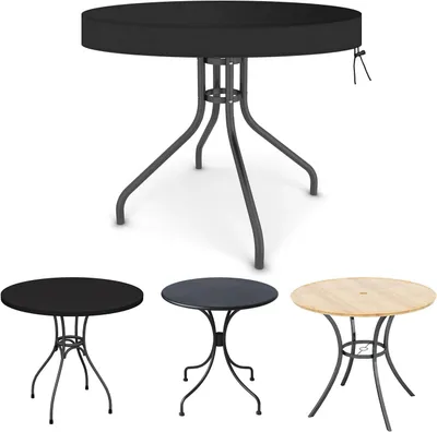 Image de Housse de protection pour table, imperméable, en tissu Oxford 420D, avec cordons de serrage, pour tables de jardin
