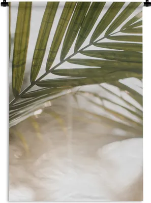 Produktbild von MuchoWow® Wandteppich Wandbehang Palme - Palmenblatt - Sonne - Sommer 60x90 cm Tapisserie Dekoration Wandtuch - Foto-Teppich - Abwaschbar