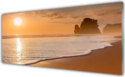 Produktbild von Acrylglasbilder 125x50 Wandbild Druck Meer Strand Sonne Landschaft