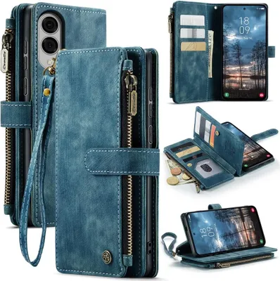 Produktbild von Samsung Galaxy S25 Edge Hülle - CaseMe C30 Klapphülle mit Brieftasche - Blau