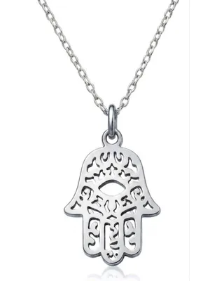 Produktbild von Einzelstück® Fatimas Hand Halskette 925 Sterling Silber 14K vergoldet – Evil Eye Anhänger Damen Kette 45 cm, Amulett Schmuck, Geschenk