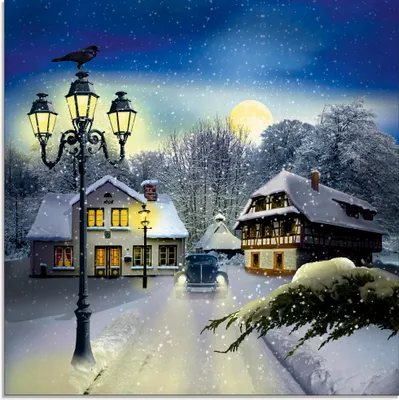 Produktbild von ARTland Glasbild Winterzeit Größe: 50x50 cm