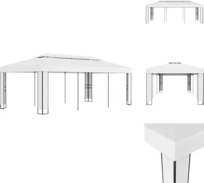 Immagine prodotto di vidaXL Padiglione con doppio tetto 3 x 6 m bianco - Padiglioni e tende per feste