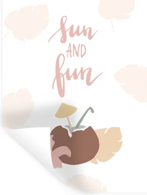 Produktbild von MuchoWow® Wandtattoo Wandsticker Wandaufkleber Sommer - Zitat - Kokosnuss 90x120 cm Selbstklebend und Repositionierbar - Faltenfrei