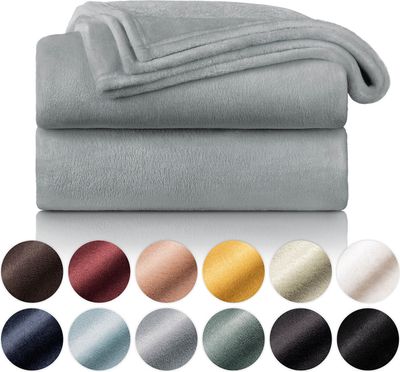 Blumtal Kuscheldecke Flauschig Fleecedecke - Decke Sofa ® , Sofadecke, Kuscheldecke Kinder, Blanket, Tagesdecke & Wohndecke, 130x150 cm, Grau