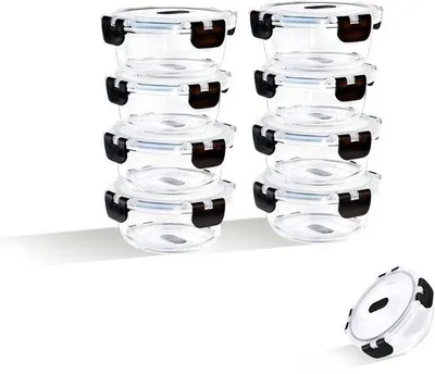 Produktbild von Kleine ronde Glasdosen 400ml mit Deckel schwarz