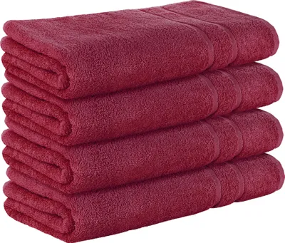 Produktbild von StickandShine 4er SET Premium Frottee Saunatuch 80x200 cm in bordeaux  in 500g/m² aus 100% Baumwolle