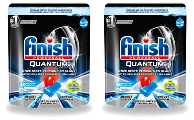 Produktbild von 2 x Finish Powerball Quantum Ultimate Geschirrspültabs - Ontvetter - Vorteilspackung - 2 Stücke