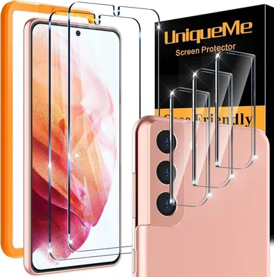 Productafbeelding van UniqueMe beschermfolie voor Samsung Galaxy S21 - 5 stuks, 9H hardheid, HD-beeldschermbescherming