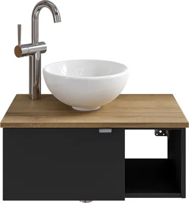 Produktbild von Pelipal Serie 6915 SET-044-044 Waschtisch mit Unterschrank bestehend aus: Keramik-Aufsatzbecken, Waschtischplatte, Waschtischunterschrank