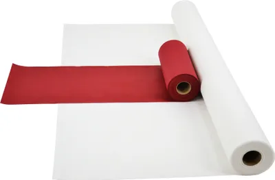 Produktbild von Sensalux Kombi-Set 1 Tischdeckenrolle 1m x 25m weiß + Tischläufer 30cm bordeaux